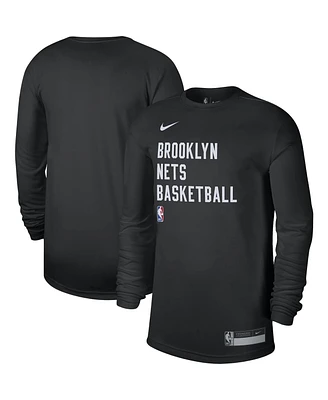 Men's and Women's Nike Black Brooklyn Nets 2023/24 Legend On-Court Practice Long Sleeve T-shirt