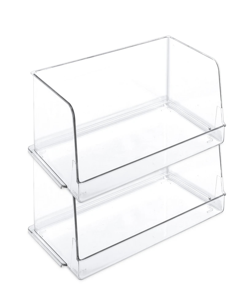 Smart Design Set of 2 Stackable Household Bin, 7" x 12.5"