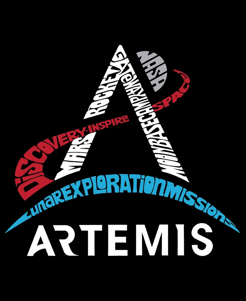 La Pop Art Men's Nasa Artemis Logo Printed Word T-shirt