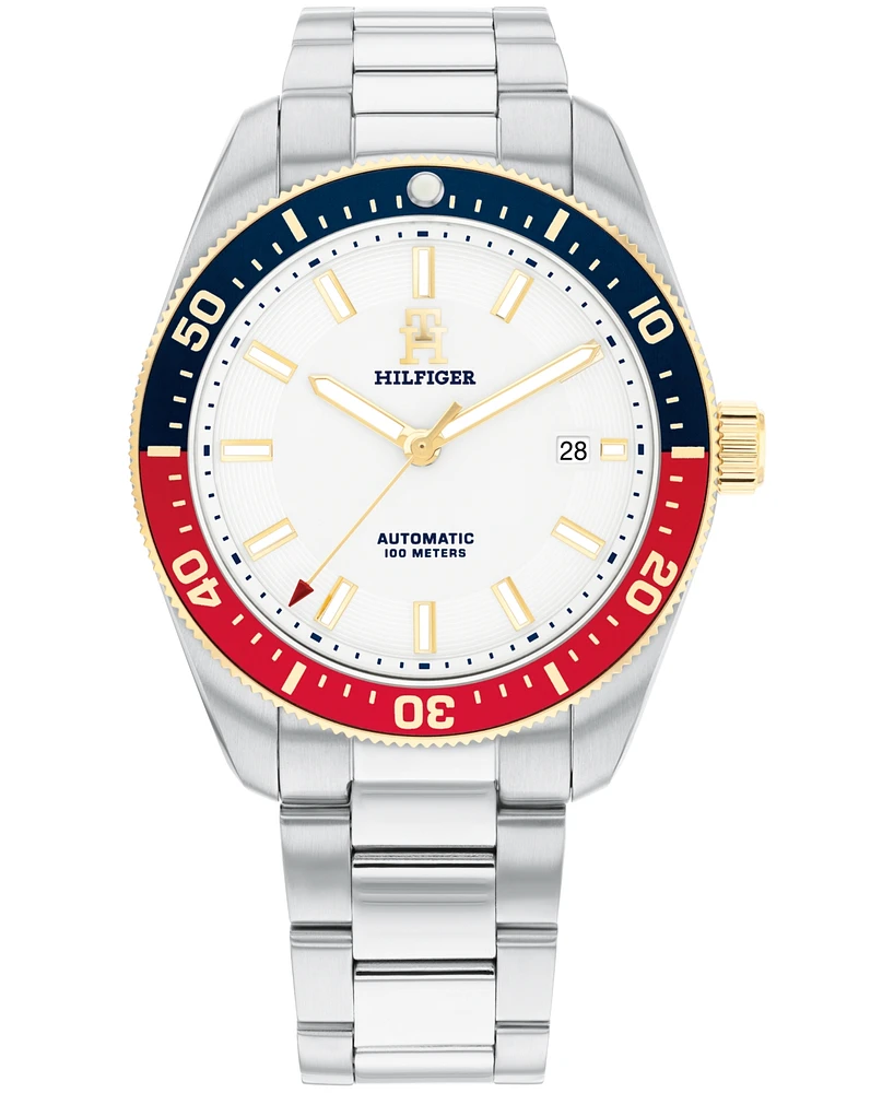 Tommy Hilfiger Unisex Automatic Silver-Tone Stainless Steel Bracelet Watch 40mm, Exclusively Ours