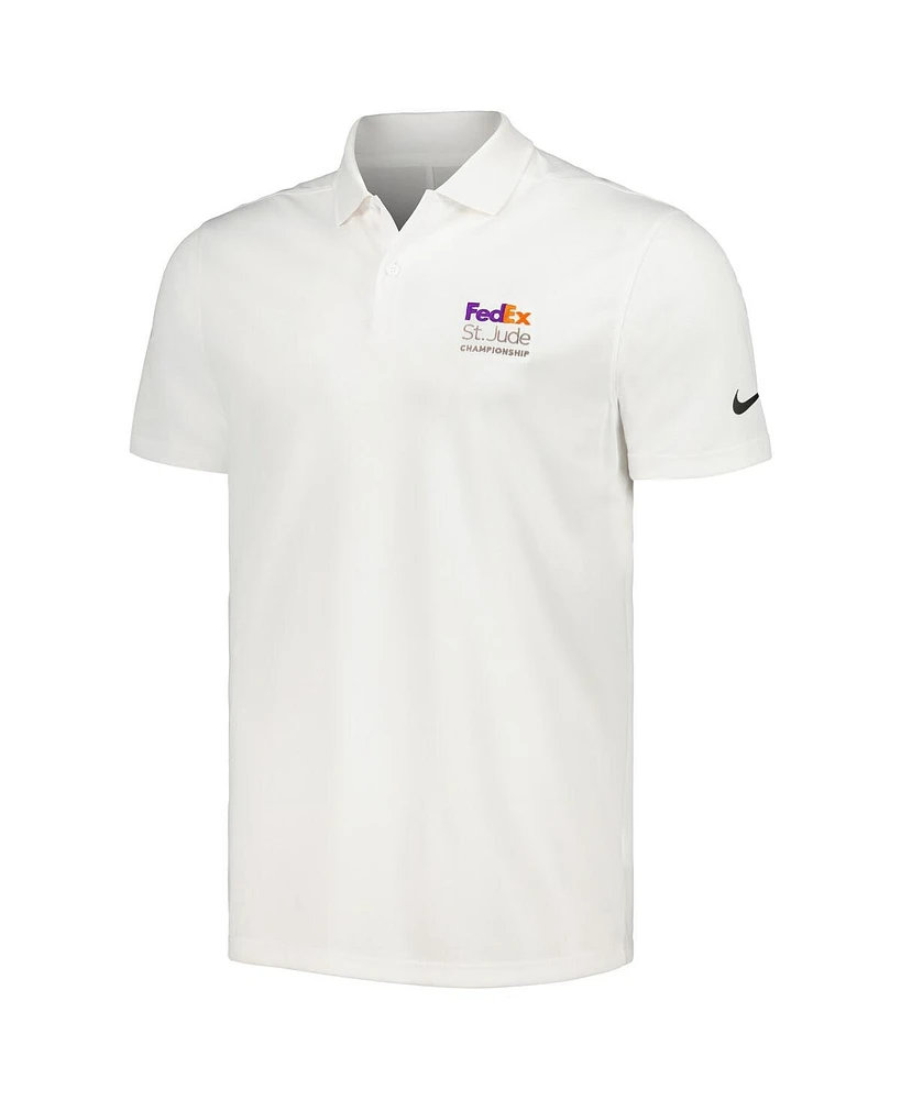 Men's Nike White FedEx St. Jude Championship Victory Performance Polo Shirt