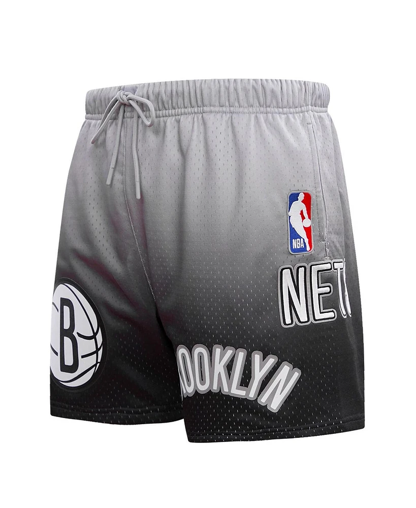 Men's Pro Standard Black, Gray Brooklyn Nets Ombre Mesh Shorts