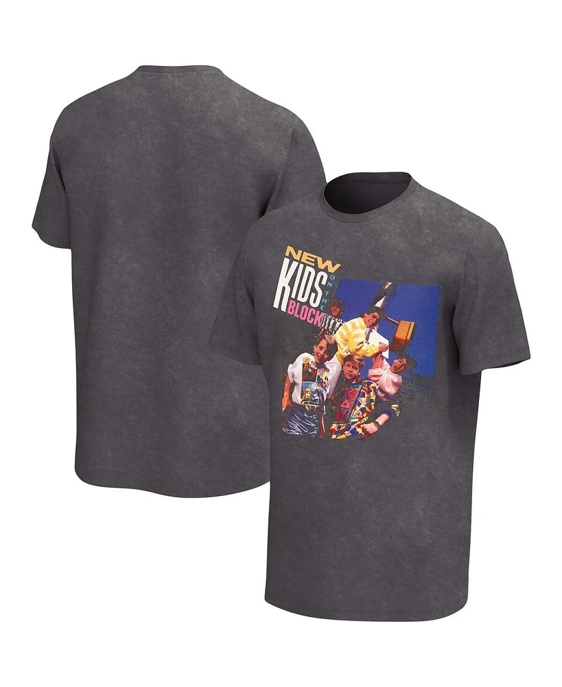 Men's Black New Kids on the Block Washed Graphic T-shirt