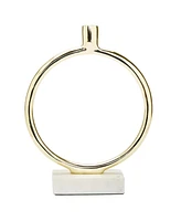 Circular Taper Candle Holder On Marble Base, 11.75" H