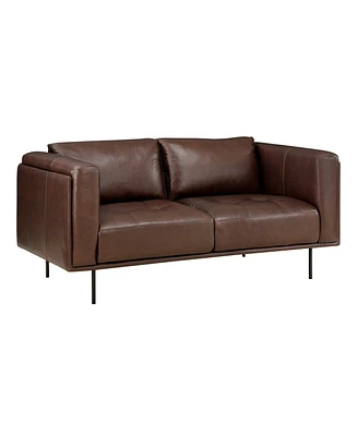 White Label Solaris 63" Leather Love Seat