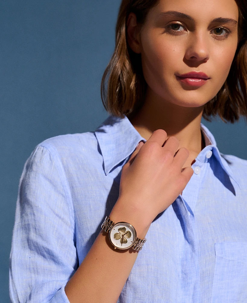 Olivia Burton Women's Dogwood Carnation Gold-Tone Stainless Steel Watch 36mm