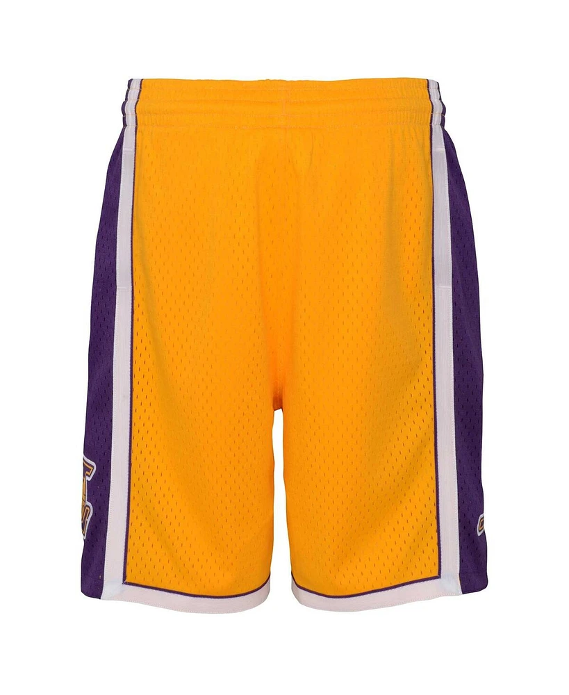 Big Boys Mitchell & Ness Gold Los Angeles Lakers Hardwood Classics Swingman Shorts