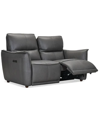 Polner 63" Leather Power Motion Loveseat, Created for Macy's