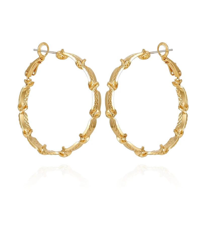 T Tahari Modern Hoop Earrings