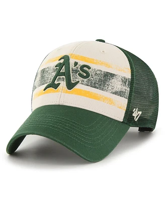 Men's '47 Brand Cream, Green Oakland Athletics Breakout Mvp Trucker Adjustable Hat