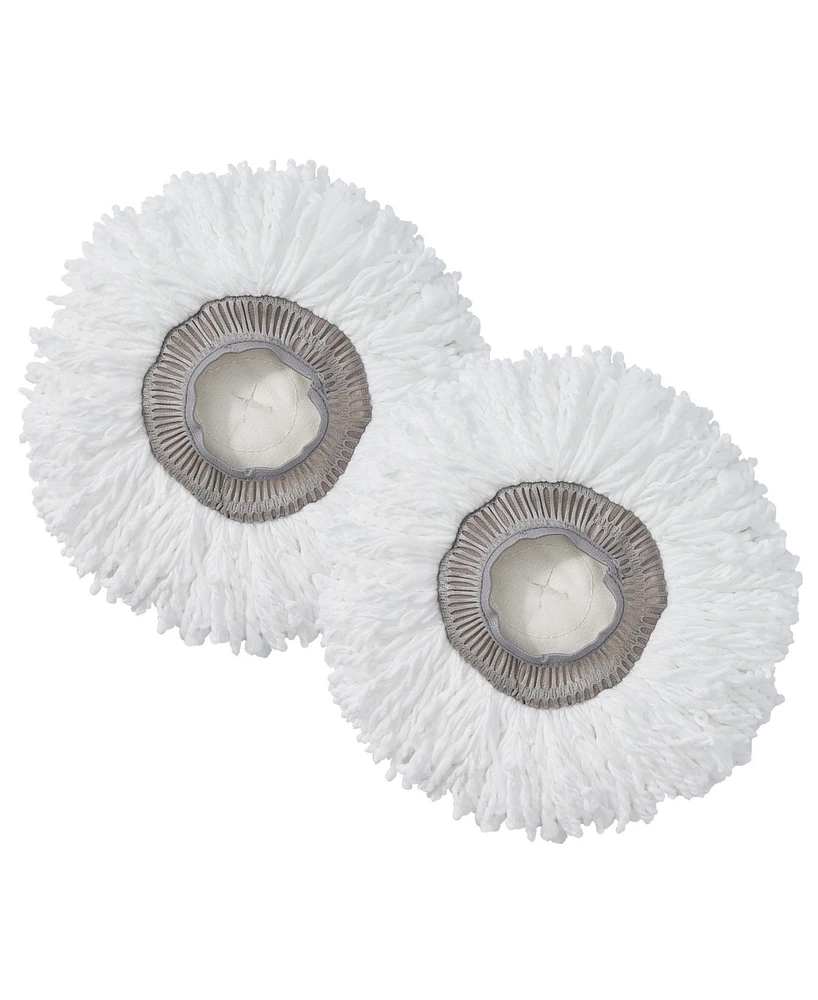 True & Tidy 2-Piece Round Mop Pad Replacement Set for Spray-360 Clean Everywhere Spray Mop Kit