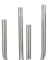The Novogratz Silver Stainless Steel Metal Abstract U-Shaped Candelabra, 8" x 8" x 15"