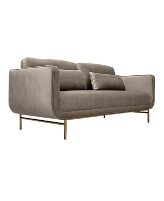 Armen Living Lilou 77" Velvet with Metal Legs Sofa