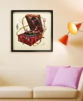 Empire Art Direct "Wind Up 78 "Hand-made dimensional music box art collage, under glass, encased on a black shadow box frame, 25" x 25" x 1.4"