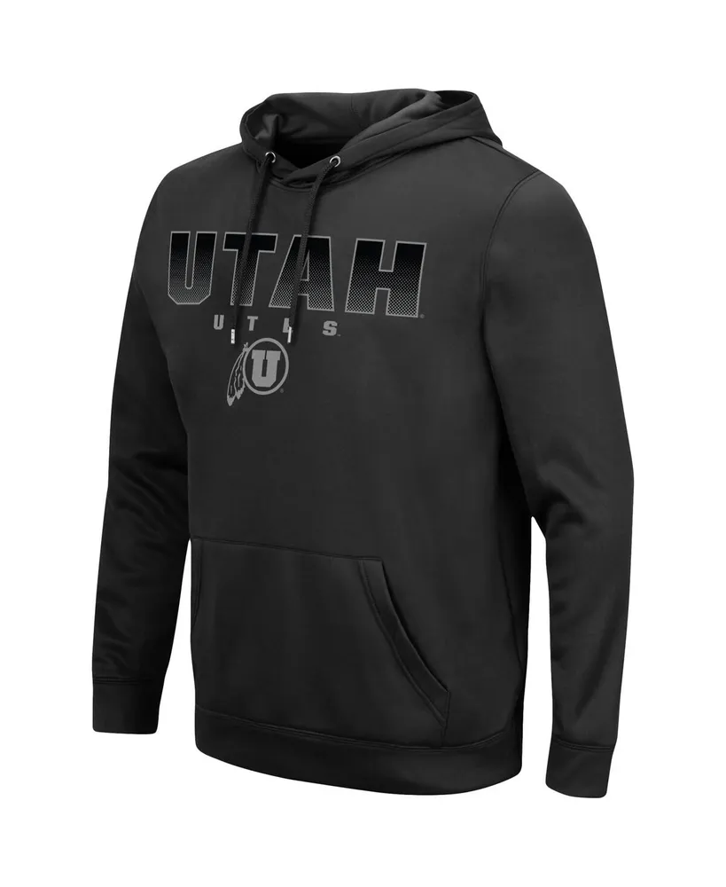 Men's Colosseum Black Utah Utes Blackout 3.0 Pullover Hoodie