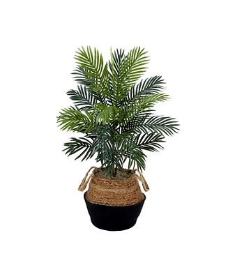 Nearly Natural 36" Artificial Areca Palm Tree with Handmade Jute Cotton Basket Diy Kit