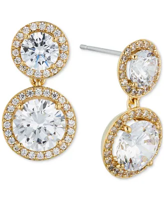 Eliot Danori Cubic Zirconia Round Halo Drop Earrings