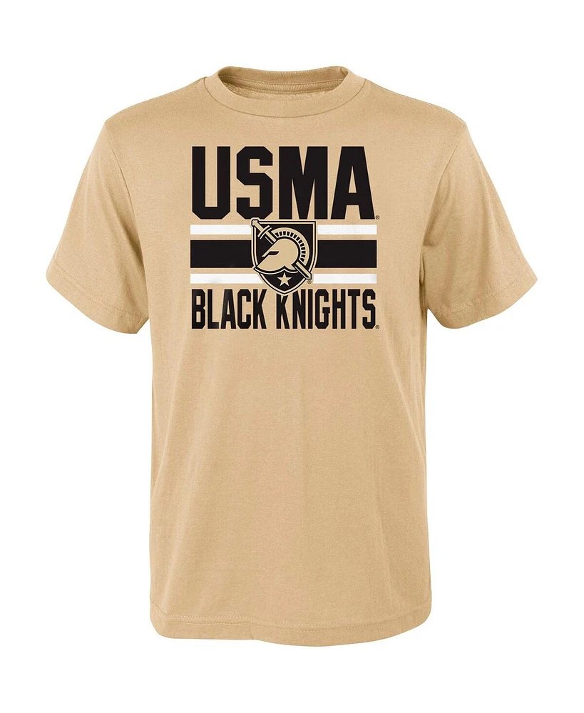 Preschool Boys and Girls Black, Gold Army Black Knights Fan Wave Short Long Sleeve T-shirt Combo Pack