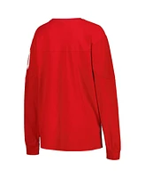Women's Pressbox Scarlet Ohio State Buckeyes Edith Long Sleeve T-shirt