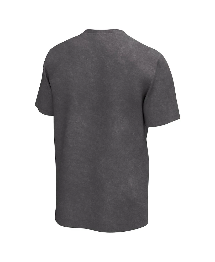 Men's Black Distressed Aaliyah Collage Washed Graphic T-shirt