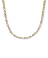 Girls Crew 18k Gold-Plated Crystal Tennis Necklace, 14" + 3" extender