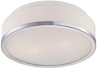 Possini Euro Design Mavis Modern Ceiling Light Flush-Mount Fixture 10.25" Wide Sleek Chrome 2-Light White Opal Glass Shade for Bedroom Kitchen Living