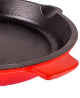 BergHOFF Neo 4pc Cast Iron Grill & Fry Pan Set, Red