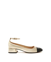 Arezzo Women's Chloe Ankle Strap Low Block Heel Pumps - Gold