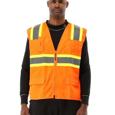 RefrigiWear Men's Hi Vis Orange Safety Work Vest