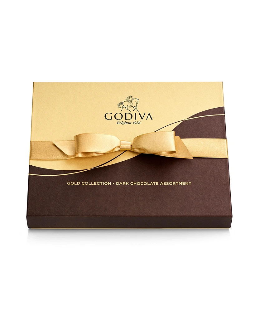 Godiva Assorted Dark Chocolate Gold-Tone Gift Box, 18 Pieces