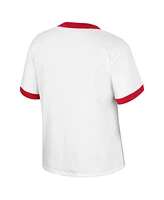 Women's Colosseum x Wrangler White Distressed Alabama Crimson Tide Freehand Ringer T-shirt