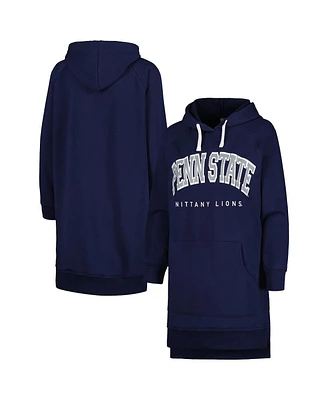 Women's Gameday Couture Navy Penn State Nittany Lions Take a Knee Raglan Hooded Sweatshirt Dress