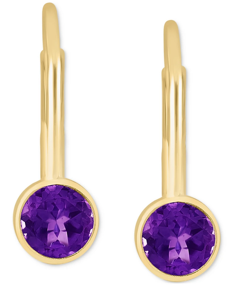 Effy Garnet Leverback Drop Earrings (1/2 ct. t.w.) 14k Gold (Also available Peridot, Blue Topaz, Citrine, and Amethyst)