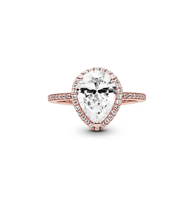 Pandora Cubic Zirconia Timeless Sparkling Teardrop Halo Ring