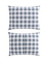 Eddie Bauer Basic Plaid Cotton Percale 3 Piece Duvet Cover Set, King