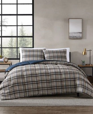 Closeout Eddie Bauer Rugged Plaid Micro Suede Reversible Duvet Cover Sets