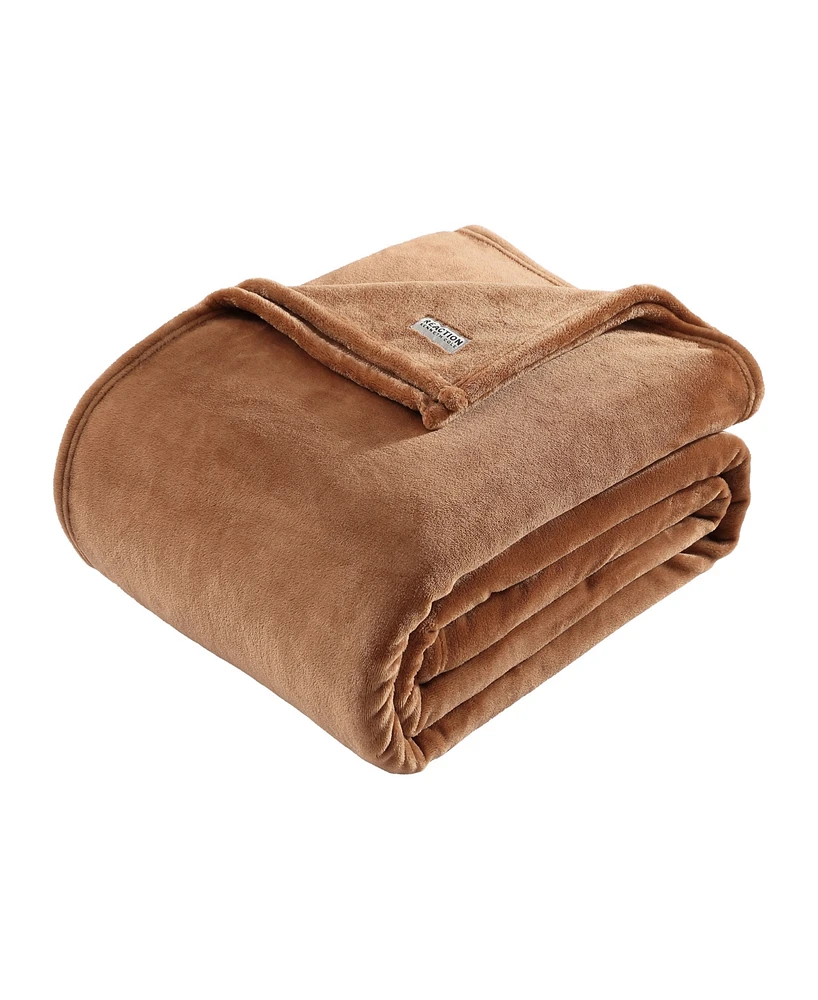 Kenneth Cole Reaction Solid Ultra Soft Plush Fleece Blanket