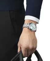 Tissot Men's Swiss Automatic Gentleman Powermatic 80 Silicium Stainless Steel Bracelet 40mm