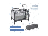 Portable Baby Playard with Changing Table Bassinet and Music Box