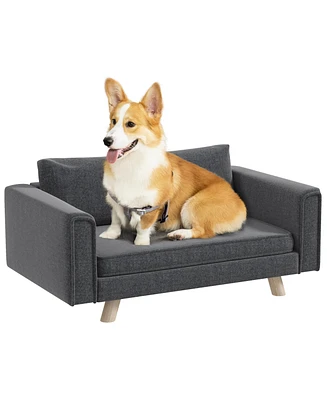 PawHut Raised Dog Sofa for Small and Medium Dogs, Elevated Pet Sofa,