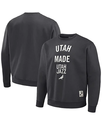 Men's Nba x Staple Anthracite Utah Jazz Plush Pullover Sweatshirt
