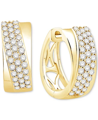 Diamond Pave Small Hoop Earrings (1/2 ct. t.w.) in 14k Gold