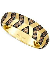 Le Vian Chocolatier Men's Chocolate Diamond Chevron Band (3/4 ct. t.w.) in 14k Gold