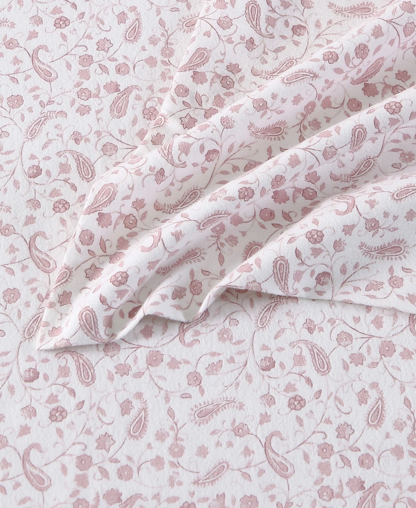 Laura Ashley Paisley Prance Cotton Flannel 4-Pc. Sheet Set