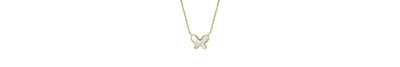 14k Gold Plated with Mother of Pearl Butterfly Pendant Layering Necklace