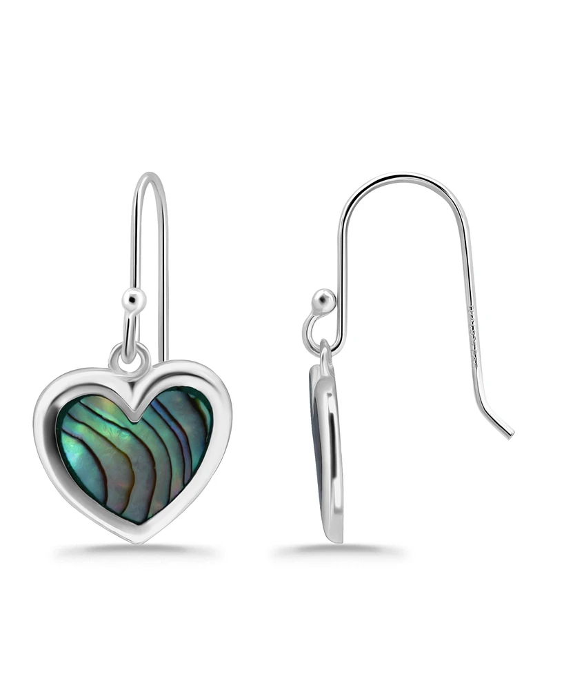 Macy's Abalone Inlay Heart Drop Earrings