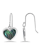 Macy's Abalone Inlay Heart Drop Earrings