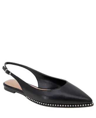 BCBGeneration Women's Valerie Studded Slingback Pointed-Toe Flats