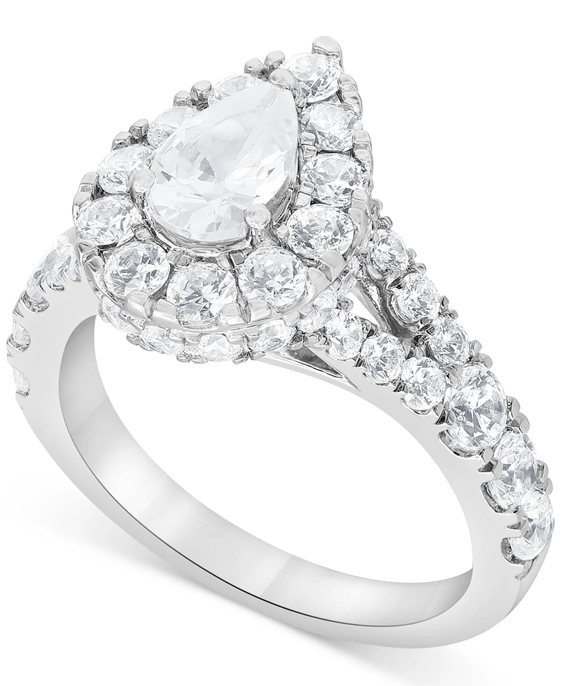 Diamond Pear Halo Bridal Set (4 ct. t.w.) in 14k White Gold