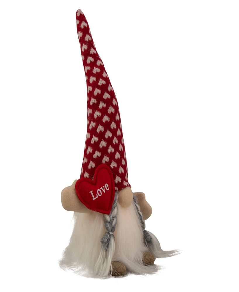 Northlight 13" Led Lighted Valentine's Day Girl Gnome with Love Heart